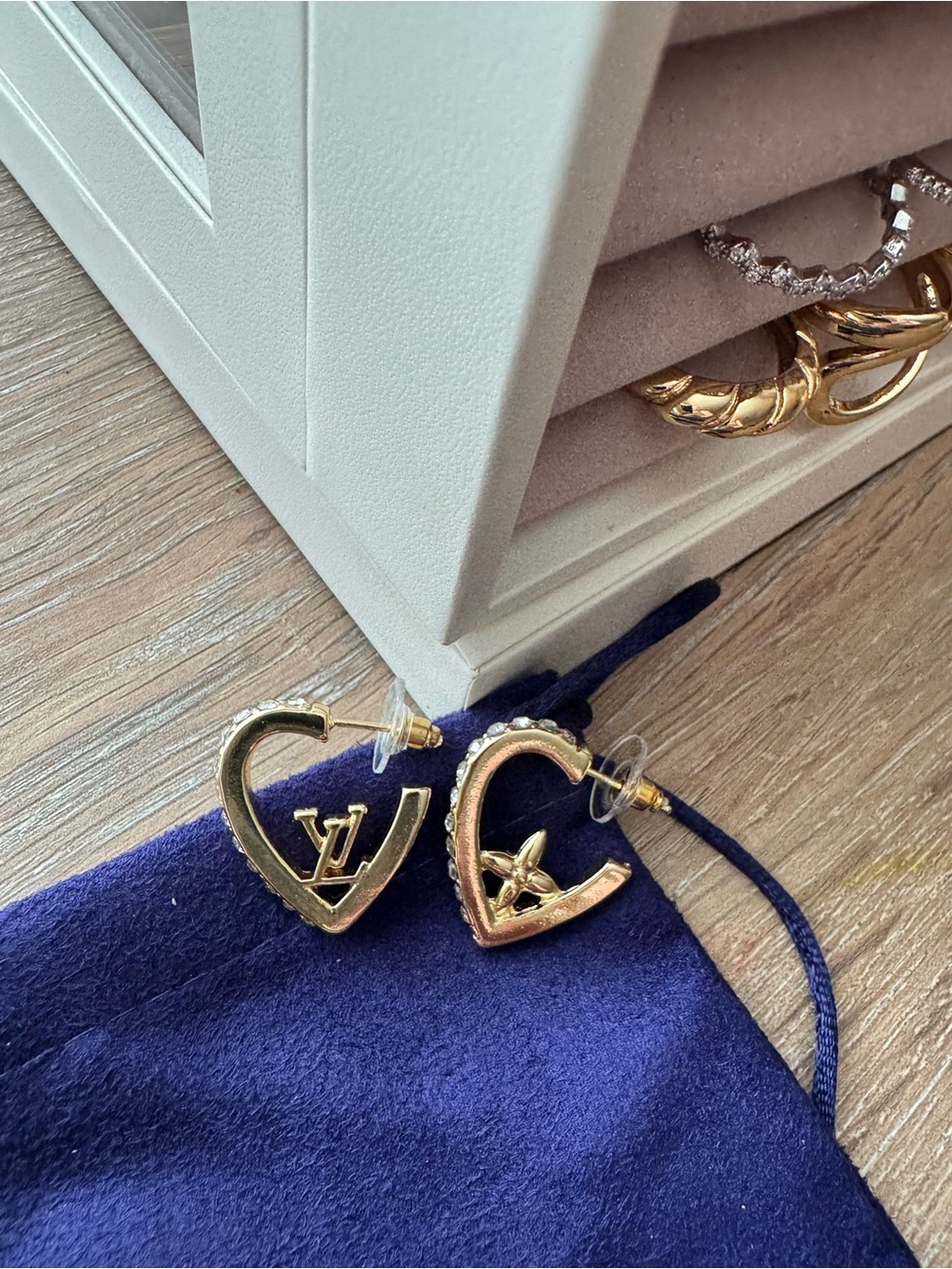 New Gold Heart Logo Earrings